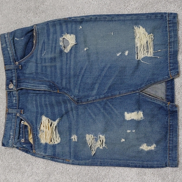 Rag & Bone | Denim Distressed Jean Skirt | size 28 - Picture 2 of 10